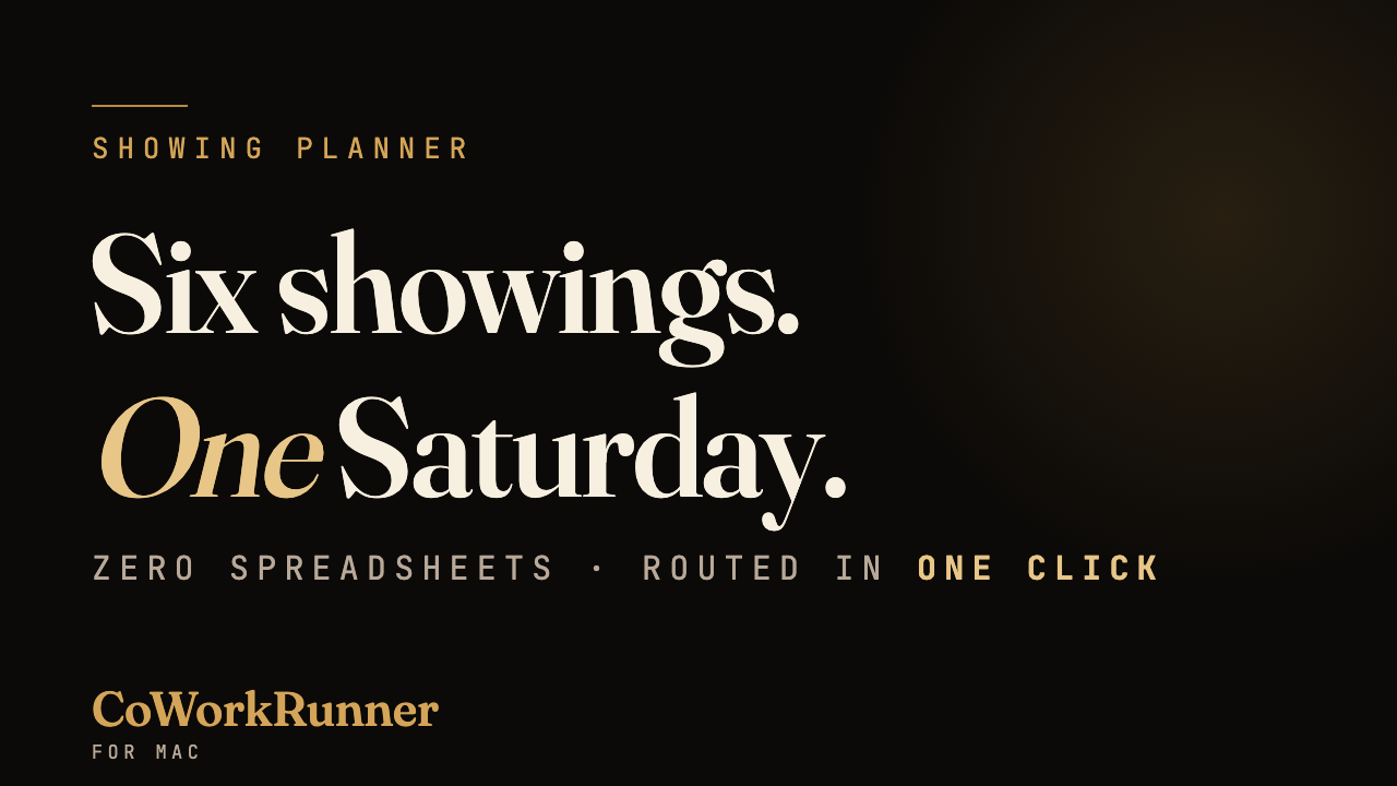 CoWorkRunner Showing Planner demo